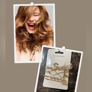 Gold Sweet Hair Clip Set